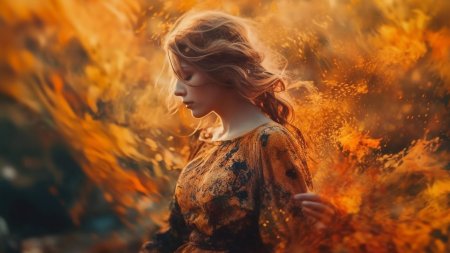 Женщина осень