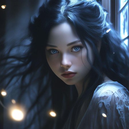 Черные волосы голубые глаза