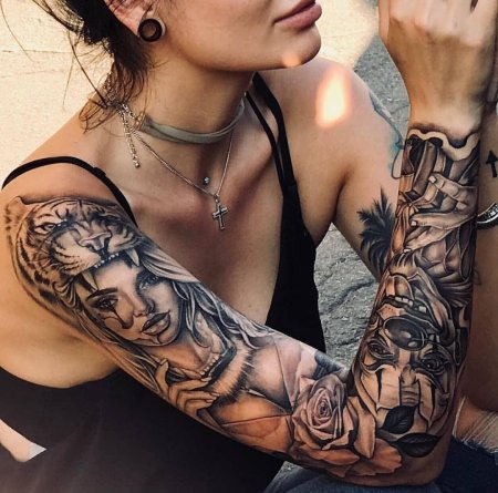 Рукав женский тату