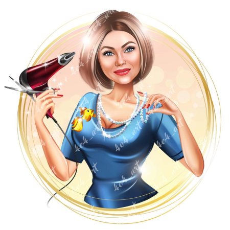 Девушки в шаржах в платьях