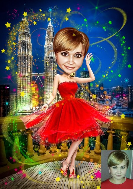 Шарж в платье