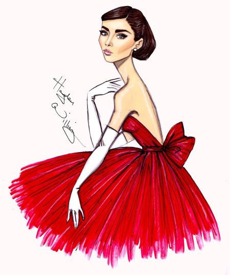 Fashion illustration одри хепберн