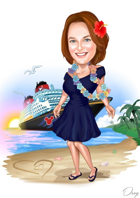Шарж женщина на корабле