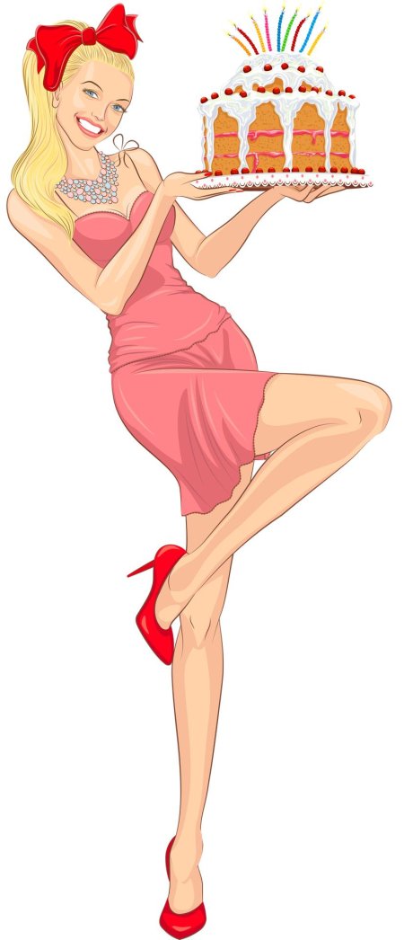 Девушка с тортом