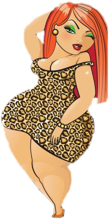 Полные мультяшные девушки