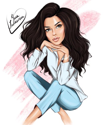 Брюнетка рисунок