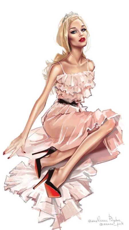 Стильная девушка рисунок