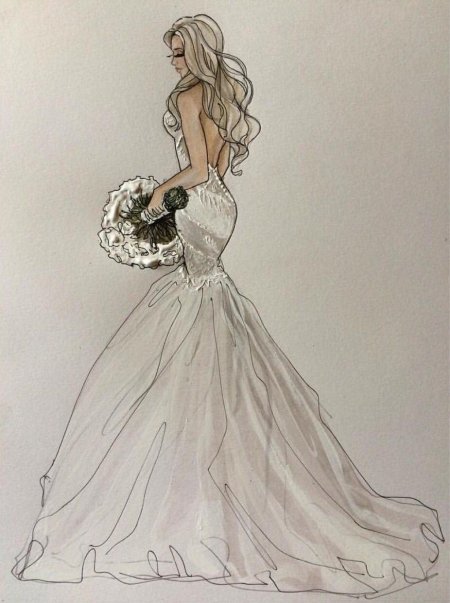 Эскиз свадебного платья