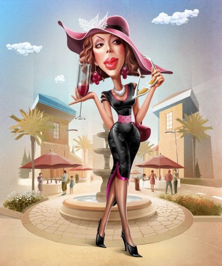 Девушка шарж