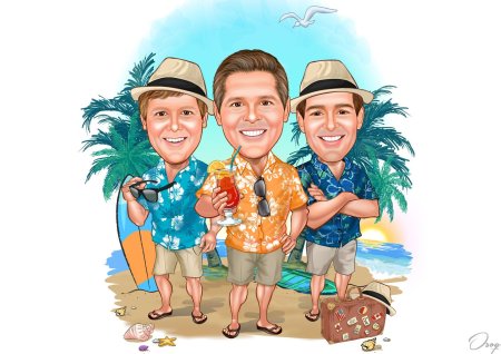 Шарж на пляже