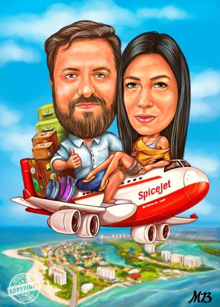 Шарж мужчина и женщина