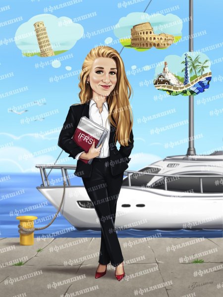 Девушка шарж