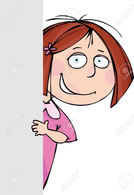 Девочка выглядывает