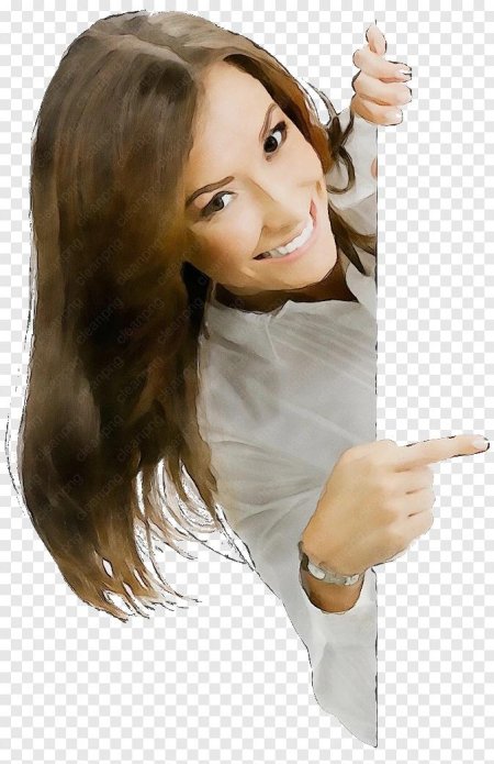 Девушка указывает