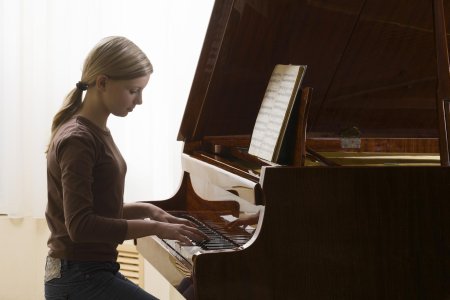 Girl playing the piano