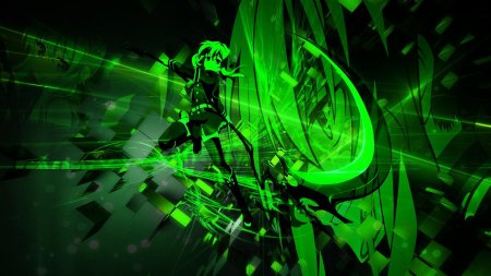 Аниме на зеленом фоне