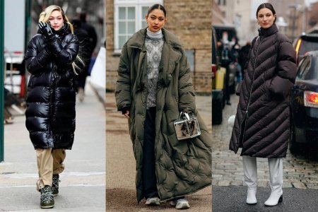 С чем носить объемный пуховик