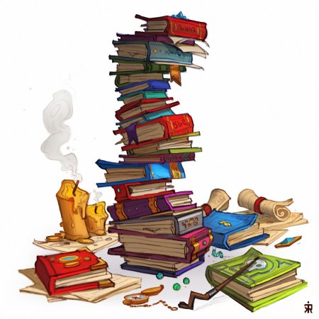 Рисунок стопка книг