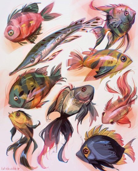 Акварельные рыбки