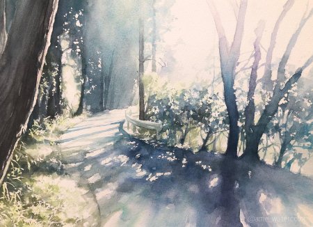 Пейзаж акварель