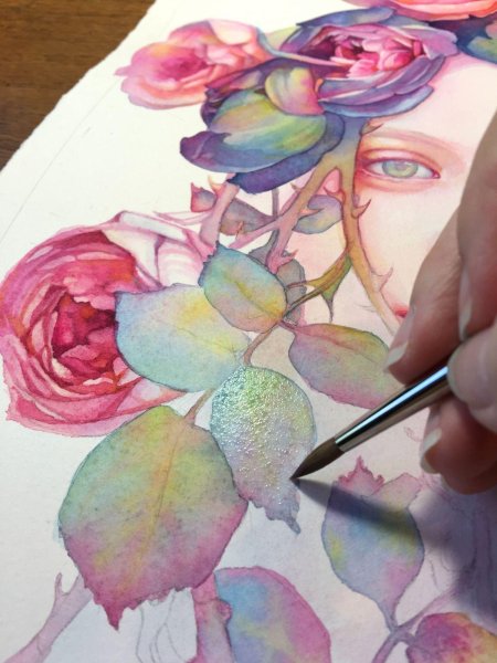 Картины акварельными карандашами