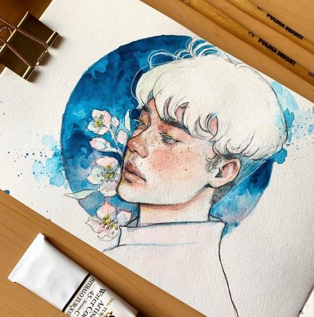 Портреты бтс акварелью