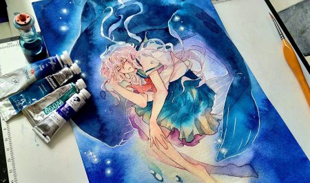 Аниме акварелью