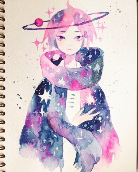 Аниме акварелью