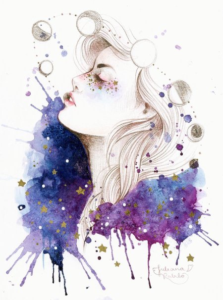 Девушка акварель