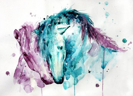 Лошадь акварель