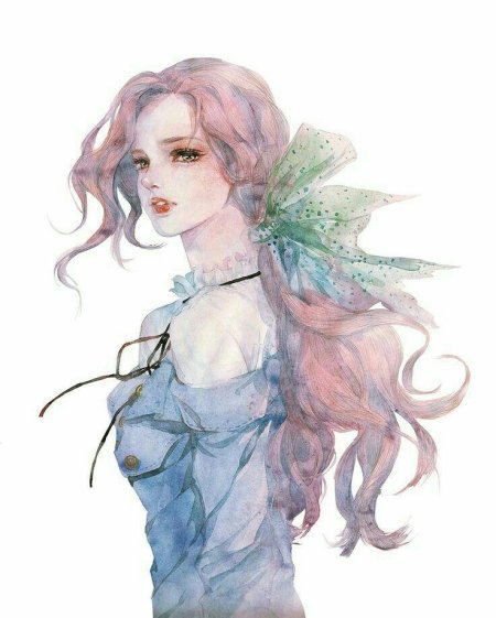 Девушка акварель
