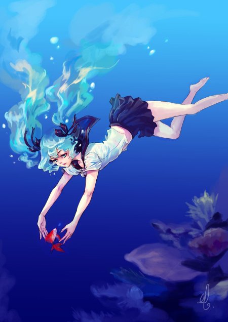 Мику хатсуне под водой