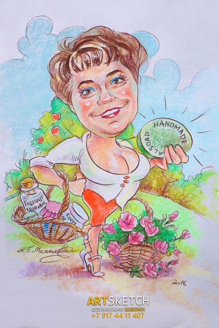 Шарж дачница