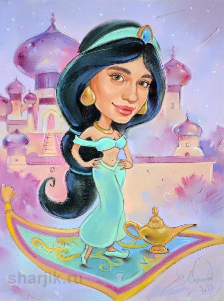 Шарж восточной красавицы