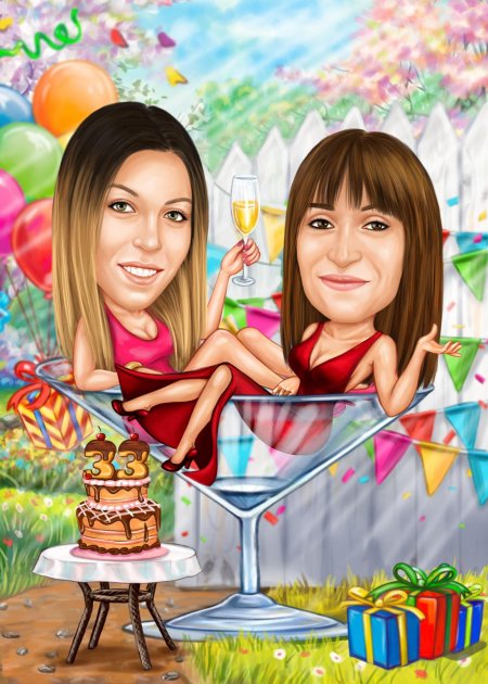 Шарж подруге на день рождения