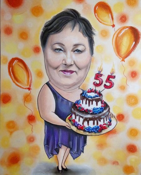 Шарж женщине на юбилей