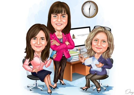 Шарж женский коллектив