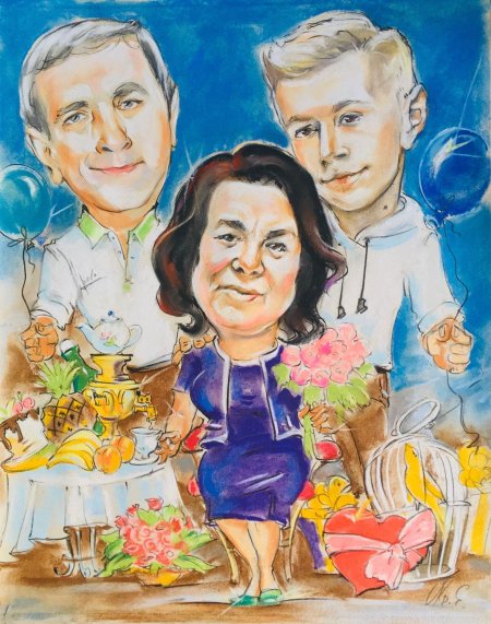 Шарж для большой семьи