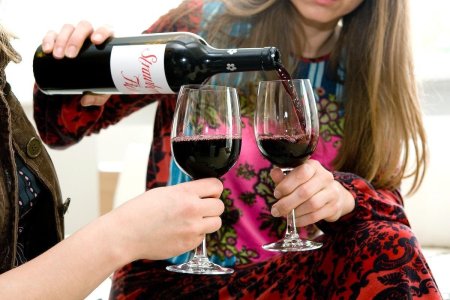 Подружки с вином