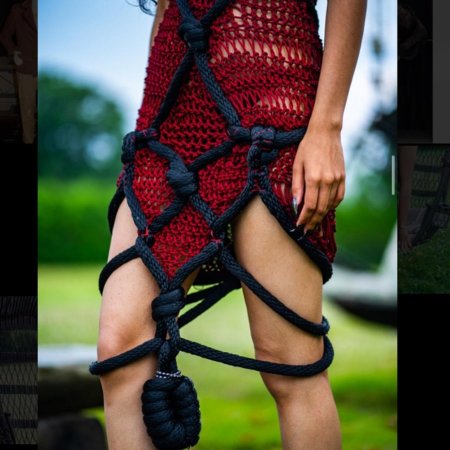 Платье сетка макраме