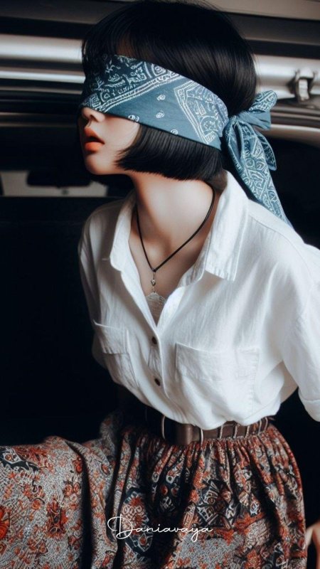 Девушка с повязкой на глазах