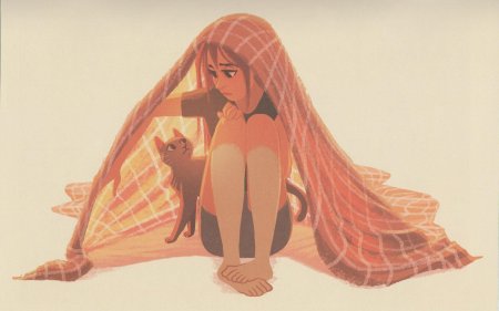 Девушка в пледе арт