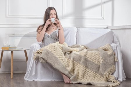 Плед вязаный шерсть