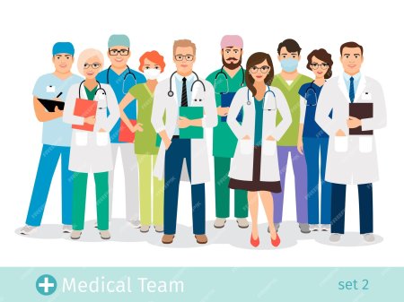 Команда врачей иллюстрация