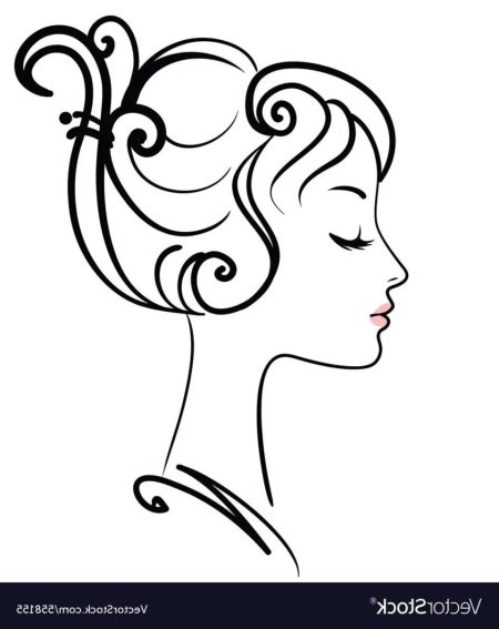 Силуэт женского лица в профиль