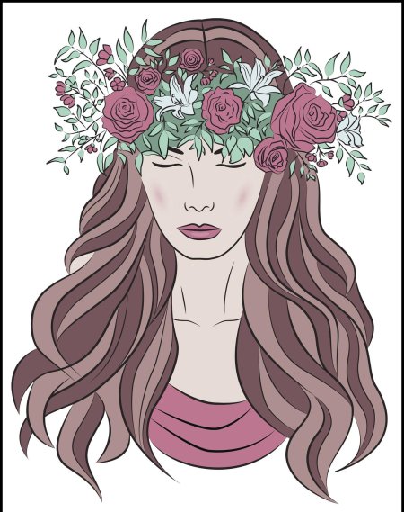 Девушка с цветами рисунок