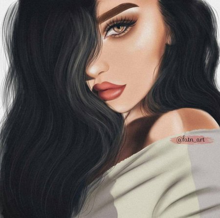 Брюнетка рисунок