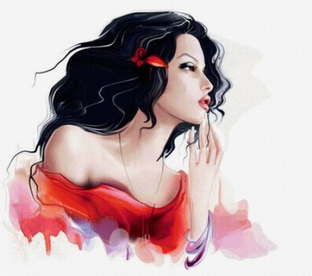 Мультяшная брюнетка