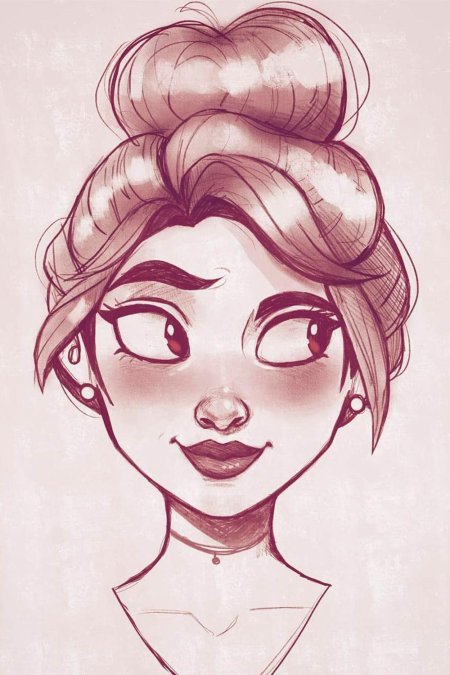 Лицо девушки в мультяшном стиле