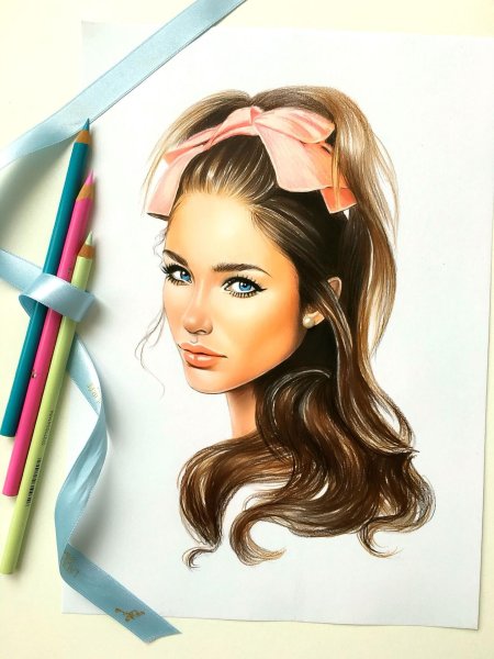 Красивая девушка рисунок